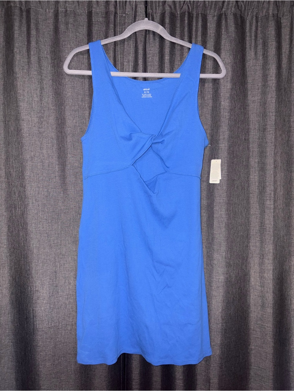 aerie Bright Blue Knot-Front Mini Dress